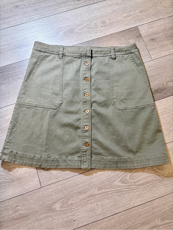 Pilcro and the Letterpress Dresses & Skirts - Pilcro Army Green Button-Down Skirt Size 14